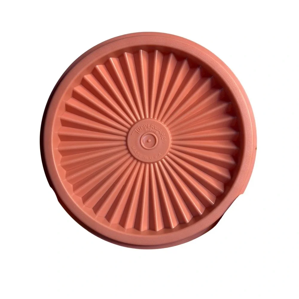 VTG 1980s Tupperware Dusty Rose Replacement Lid Servalier Starburst‎ Kitchenware